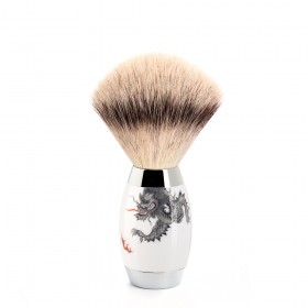 Pamatuf Silvertip Fibre cu maner de portelan Muehle 433 ED MEISSEN
